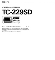 Sony TC-229SD - Owners Manual 